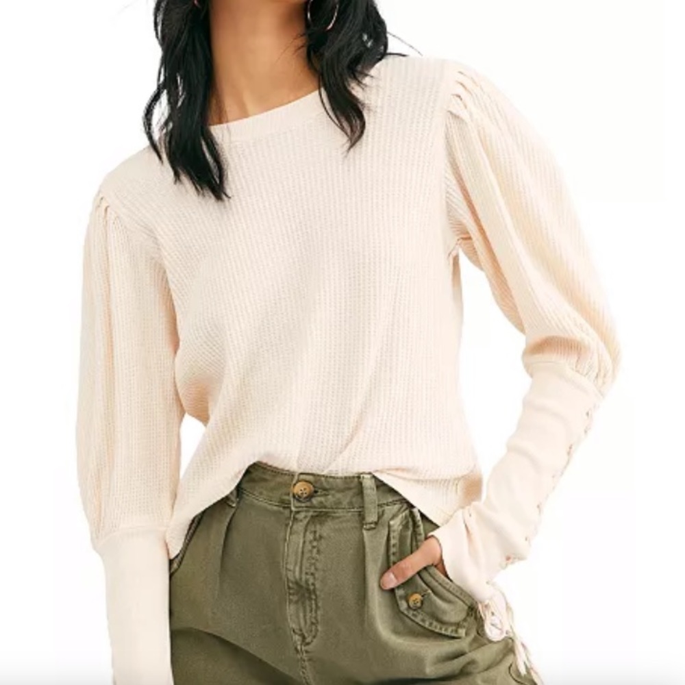 New free people Tasha thermal top (lace-up)